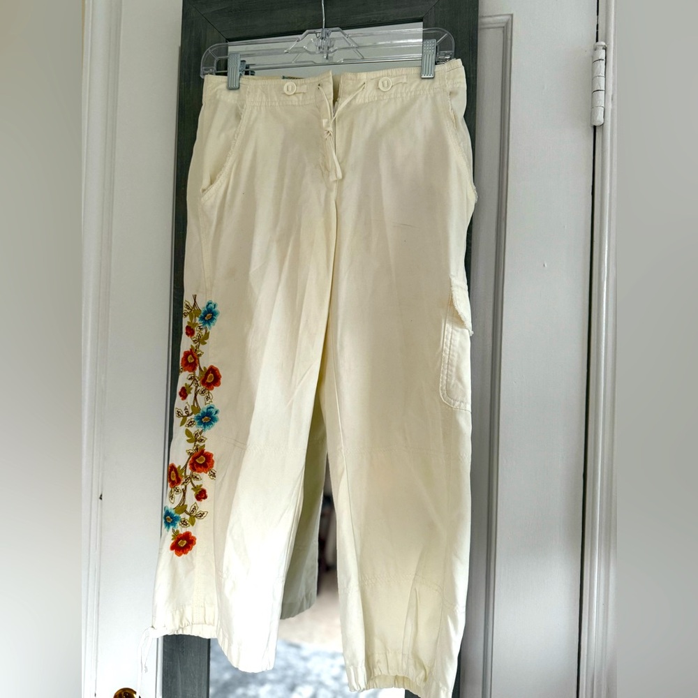 J Jill Re Crafted Embroidered Cargo Pants